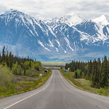 Road Snowy Mountains